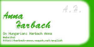 anna harbach business card